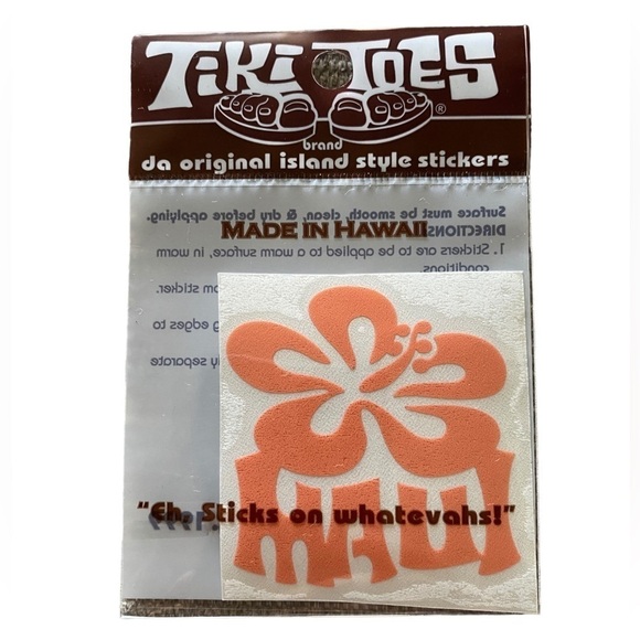 MAUI Hibiscus Tiki Toes 2” Island Style Vinyl Sticker - Made in Hawaii - NEW - Picture 1 of 2